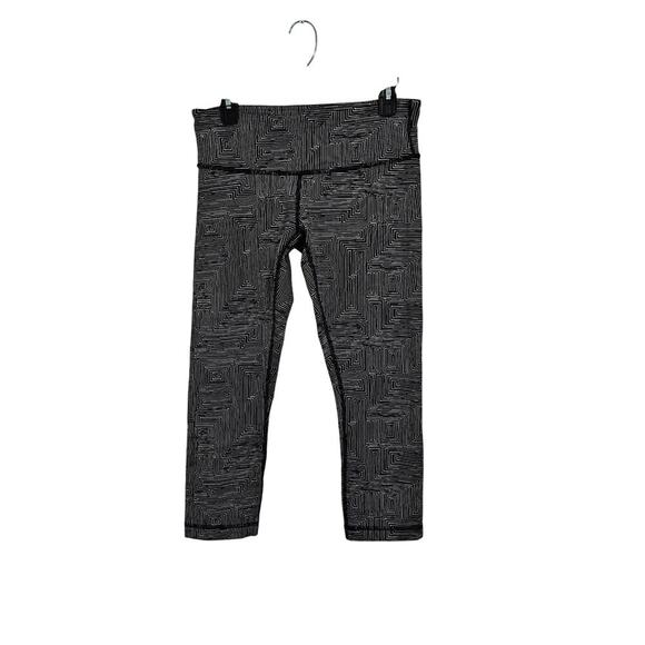 Lululemon Wunder Under Crop III Pants Leggings Stretch Maze Jacquard Sz 8 M - Picture 3 of 9